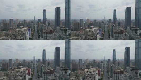 湖南长沙城市高楼CBD航拍高清在线视频素材下载