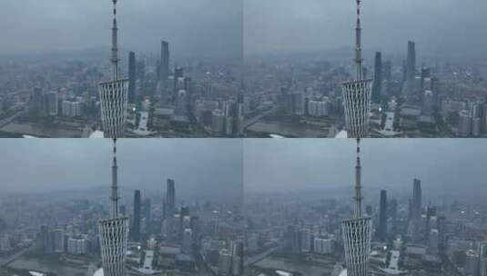 航拍广州塔城市建筑高清在线视频素材下载