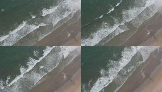 波涛汹涌的海岸航拍高清在线视频素材下载