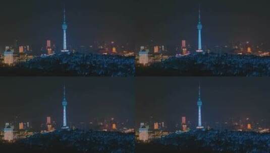 武汉城市天际线夜景风光高清在线视频素材下载