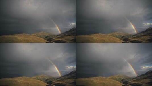 雷阵雨天气彩虹风光高清在线视频素材下载