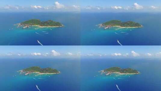 航拍大海岛屿分界洲岛高清在线视频素材下载