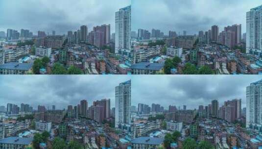 广州海珠区城市高楼建筑阴雨天气延时景观高清在线视频素材下载