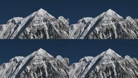 川西蓝天下的雅拉雪山特写高清在线视频素材下载