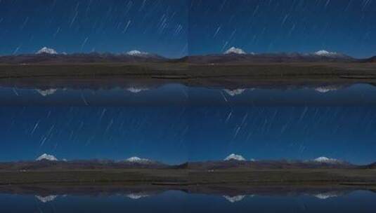 川西雪山星空星轨延时摄影高清在线视频素材下载
