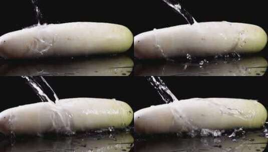 萝卜浇水慢动作高清在线视频素材下载