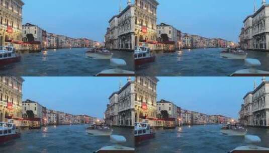 游览意大利威尼斯大运河水道高清在线视频素材下载
