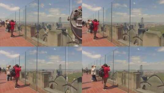 摄影师在天桥上拍摄高清在线视频素材下载