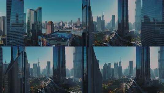 上海陆家嘴城市建筑全景高清在线视频素材下载