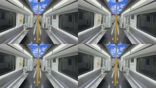 武汉地铁5号线无人驾驶地铁穿梭在隧道内部高清在线视频素材下载