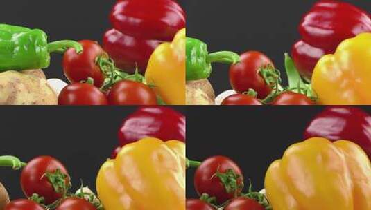新鲜蔬菜 新鲜食材 瓜果蔬菜高清在线视频素材下载