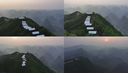航拍4K贵州万重山日出美景高清在线视频素材下载