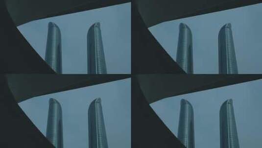 杭州之门 奥体中心 绿地双塔8K高清在线视频素材下载