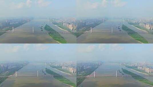 武汉白沙洲大桥前推镜头高清在线视频素材下载