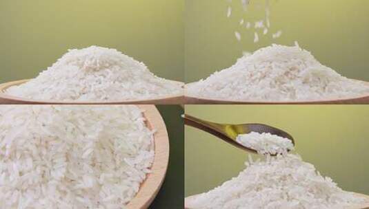 优质大米白米稻米实拍素材高清在线视频素材下载