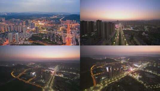 4k重庆江津区新城区夜景日落延时摄影高清在线视频素材下载