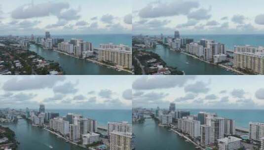 海边城市航拍高清在线视频素材下载