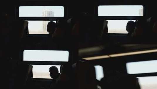 火车上看窗外的旅客高清在线视频素材下载
