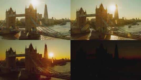 伦敦塔桥时移高清在线视频素材下载