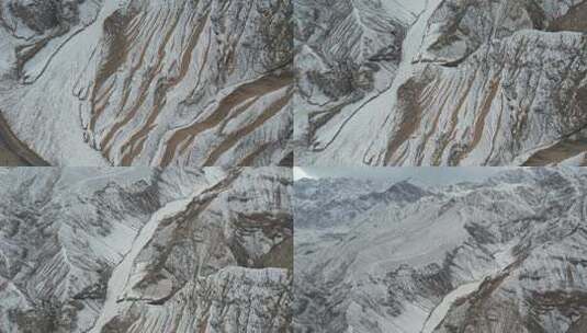 喀什冬日红山谷航拍高清在线视频素材下载
