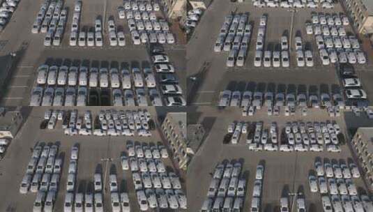 汽车工厂新车停车场高清在线视频素材下载
