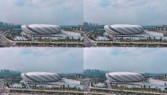 重庆龙兴足球场航拍高清在线视频素材下载