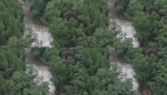 雨后泰山，俯瞰飞瀑流泉高清在线视频素材下载