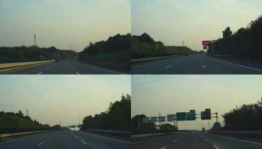 开车行驶在高速公路驾驶第一视角车窗外风景高清在线视频素材下载
