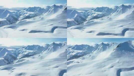 美丽雪山的鸟瞰图高清在线视频素材下载