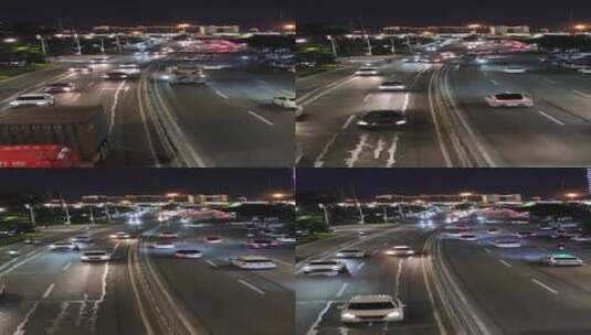 城市交通夜景车辆行驶实拍高清在线视频素材下载