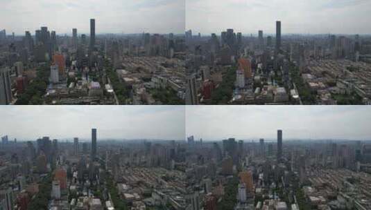江苏南京新街口商务建筑CBD航拍高清在线视频素材下载