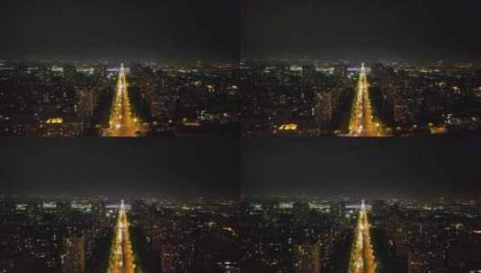 江苏城市夜景交通航拍高清在线视频素材下载