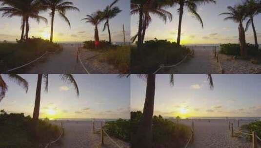 海滩上的日落高清在线视频素材下载