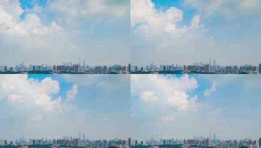 广州城市天际线大景全景延时高清在线视频素材下载