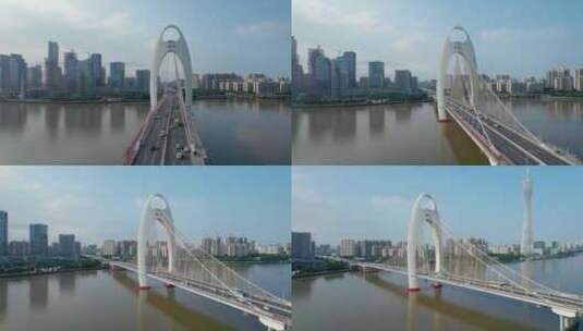 广州珠江CBD猎德大桥清晨高清在线视频素材下载