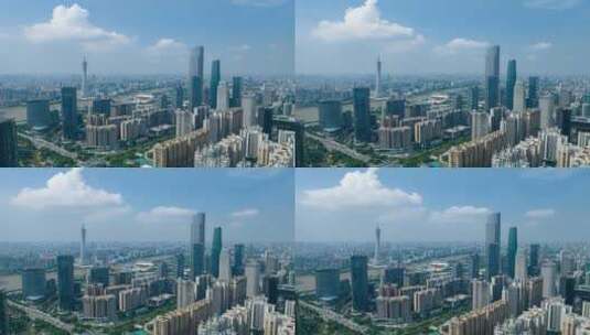 广州电视塔珠江两岸延时航拍22高清在线视频素材下载