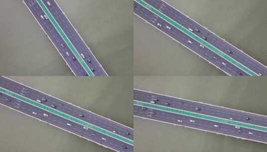 惠州东江桥梁航拍高清在线视频素材下载