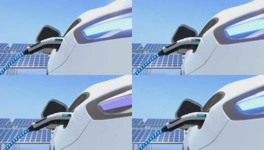 新能源汽车充电的概念动画高清在线视频素材下载