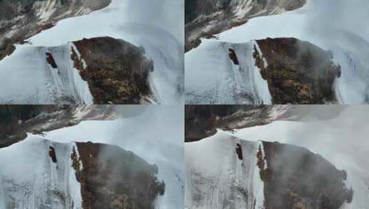 航拍四川甘孜沙鲁里山脉尼登贡嘎雪山高清在线视频素材下载