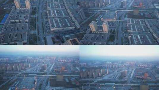 武汉黄陂汉口北贸易片区大景航拍高清在线视频素材下载