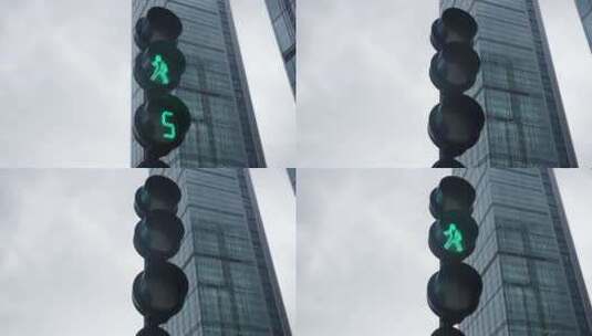 城市路口红绿灯变化高清在线视频素材下载