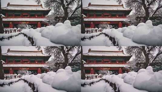 北京冬天雪景高清在线视频素材下载