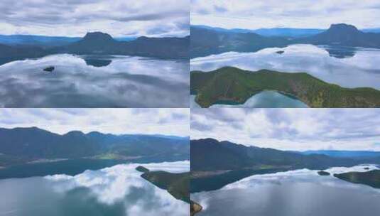 4K-航拍淡水湖泊水资源自然风光高清在线视频素材下载