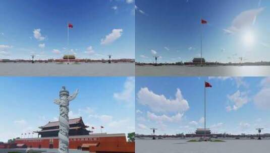 中国 天安门 华表 石狮日出高清在线视频素材下载