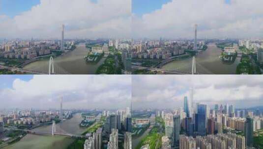 广州珠江新城电视塔CBD珠江两岸02高清在线视频素材下载