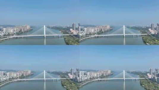 惠州合生大桥航拍东江城市道路交通建筑风光高清在线视频素材下载