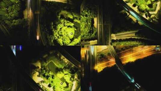 杭州下沙立交桥绕城高速俯视延时高清在线视频素材下载