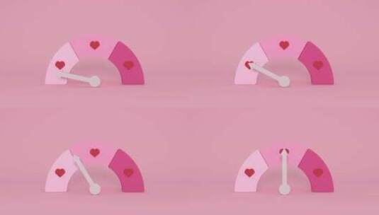 爱规刻度从粉红色到深粉红色，带有白色箭头高清在线视频素材下载