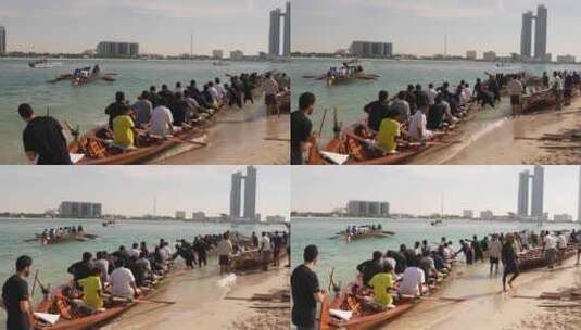 阿联酋迪拜划船比赛高清在线视频素材下载