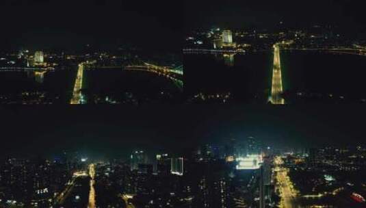 广东惠州城市夜景交通航拍高清在线视频素材下载